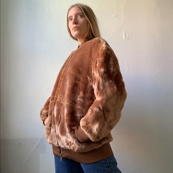 tibi faux fur track jacket